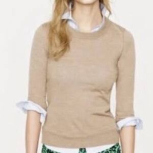 J. Crew | 100% Merino Wool Tippi Sweater in Heather Sandstone, Size S